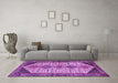 Machine Washable Persian Purple Traditional Area Rugs in a Living Room, wshtr3211pur