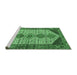 Sideview of Machine Washable Persian Emerald Green Traditional Area Rugs, wshtr3211emgrn