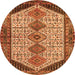 Machine Washable Persian Orange Traditional Area Rugs, wshtr3211org