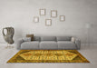 Machine Washable Persian Yellow Traditional Rug in a Living Room, wshtr3211yw