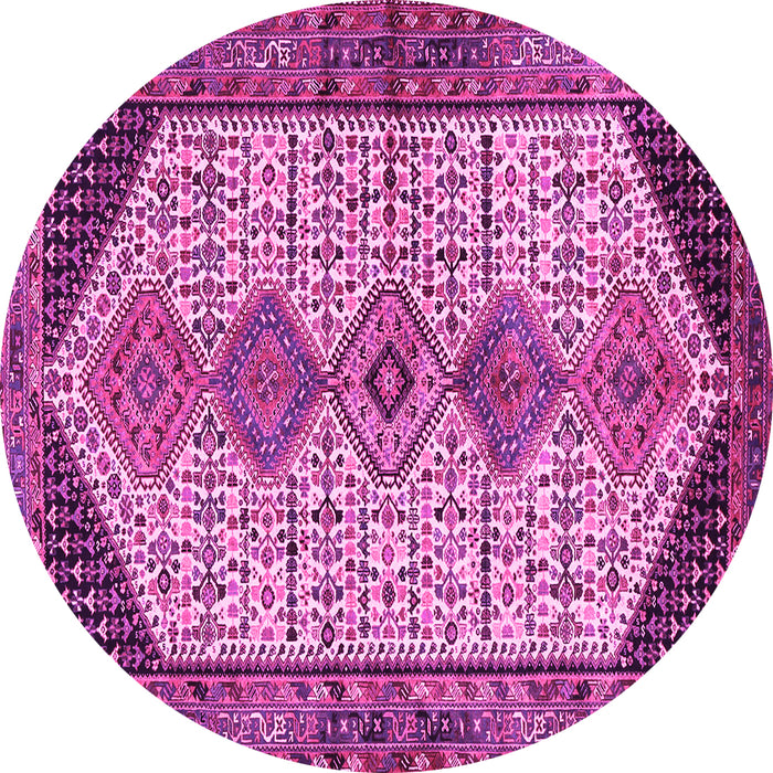 Round Persian Pink Traditional Rug, tr3211pnk