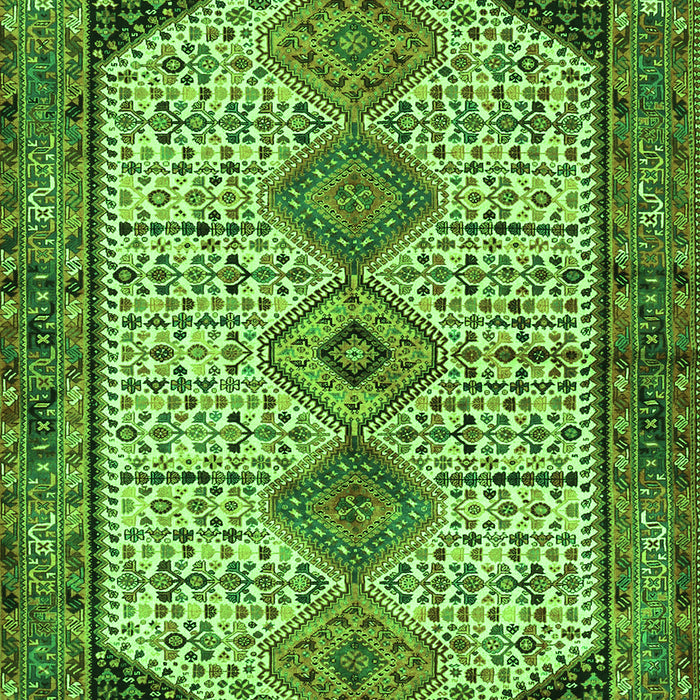 Serging Thickness of Machine Washable Persian Green Traditional Area Rugs, wshtr3211grn