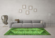 Machine Washable Persian Green Traditional Area Rugs in a Living Room,, wshtr3211grn