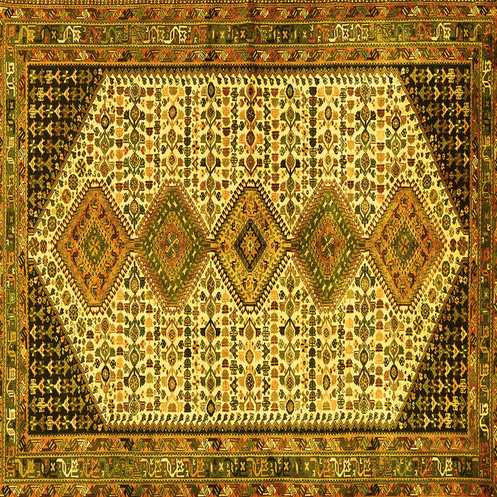 Square Persian Yellow Traditional Rug, tr3211yw