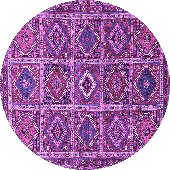 Round Machine Washable Persian Purple Traditional Area Rugs, wshtr3212pur