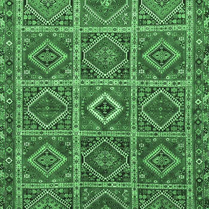 Machine Washable Persian Emerald Green Traditional Area Rugs, wshtr3212emgrn