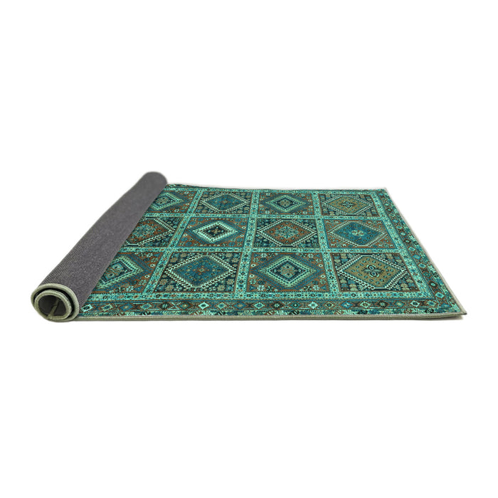 Sideview of Persian Turquoise Traditional Rug, tr3212turq