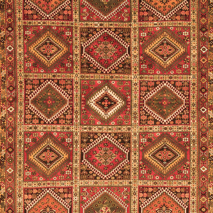 Serging Thickness of Machine Washable Persian Orange Traditional Area Rugs, wshtr3212org