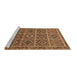 Sideview of Machine Washable Persian Brown Traditional Rug, wshtr3212brn