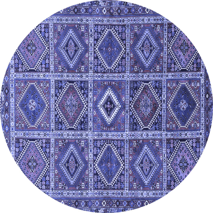 Round Persian Blue Traditional Rug, tr3212blu
