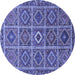 Round Persian Blue Traditional Rug, tr3212blu