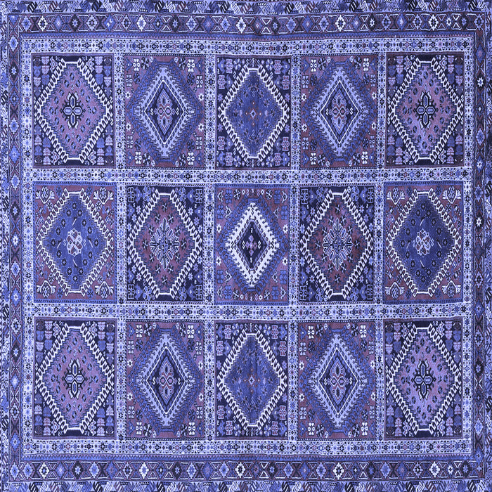 Square Machine Washable Persian Blue Traditional Rug, wshtr3212blu