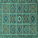 Square Machine Washable Persian Turquoise Traditional Area Rugs, wshtr3212turq