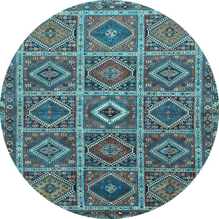 Round Persian Light Blue Traditional Rug, tr3212lblu