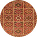 Square Persian Orange Traditional Rug, tr3212org