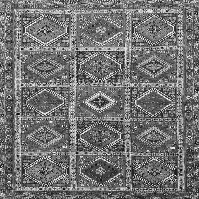 Round Machine Washable Persian Gray Traditional Rug, wshtr3212gry