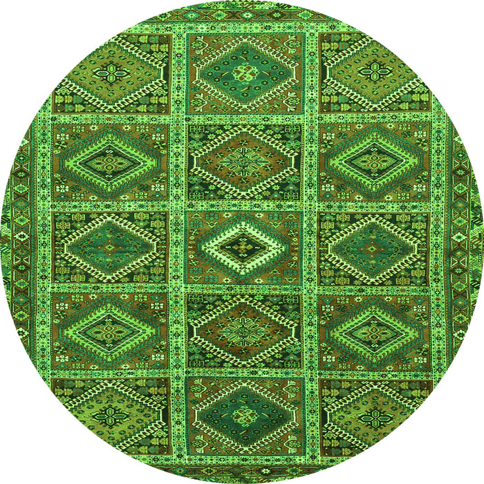 Square Persian Green Traditional Rug, tr3212grn