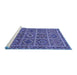 Sideview of Machine Washable Persian Blue Traditional Rug, wshtr3212blu