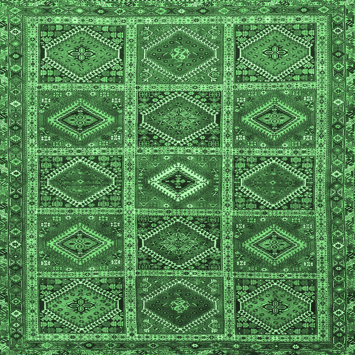 Square Persian Emerald Green Traditional Rug, tr3212emgrn