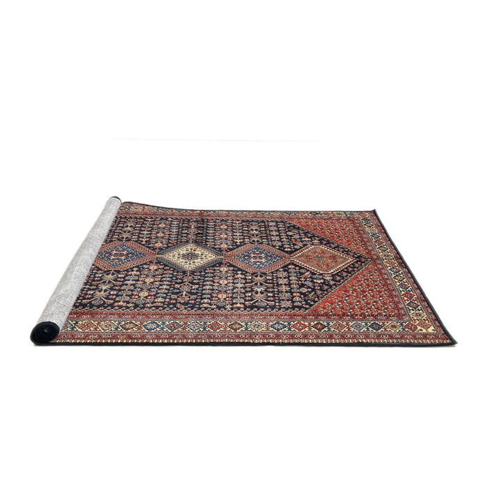 Sideview of Machine Washable Traditional Camel Brown Rug, wshtr3213
