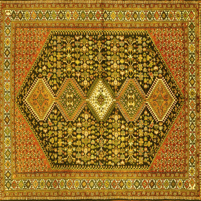 Square Persian Yellow Traditional Rug, tr3213yw