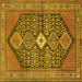 Square Persian Yellow Traditional Rug, tr3213yw