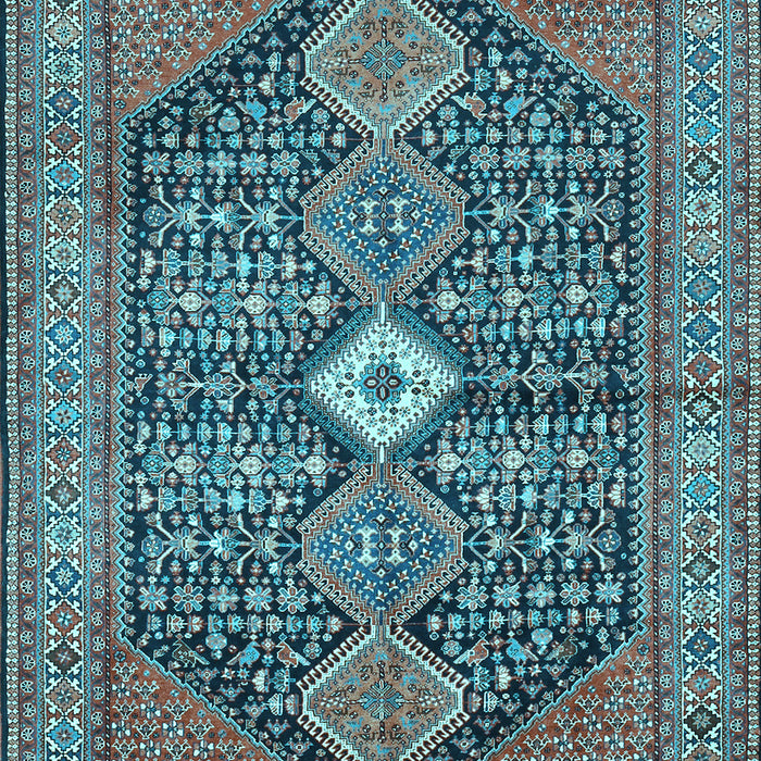 Machine Washable Persian Light Blue Traditional Rug, wshtr3213lblu