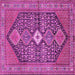 Square Machine Washable Persian Pink Traditional Rug, wshtr3213pnk