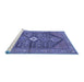 Sideview of Machine Washable Persian Blue Traditional Rug, wshtr3213blu