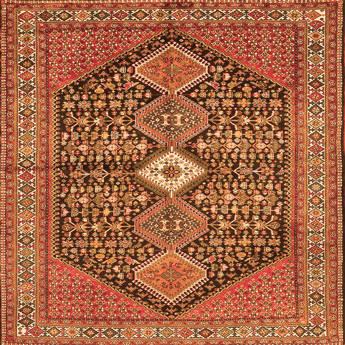 Serging Thickness of Persian Orange Traditional Rug, tr3213org