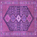 Square Machine Washable Persian Purple Traditional Area Rugs, wshtr3213pur