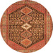 Machine Washable Persian Orange Traditional Area Rugs, wshtr3213org