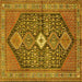 Square Machine Washable Persian Yellow Traditional Rug, wshtr3213yw