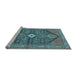 Sideview of Machine Washable Persian Light Blue Traditional Rug, wshtr3213lblu