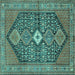 Square Machine Washable Persian Turquoise Traditional Area Rugs, wshtr3213turq