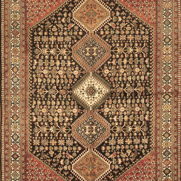 Machine Washable Persian Brown Traditional Rug, wshtr3213brn