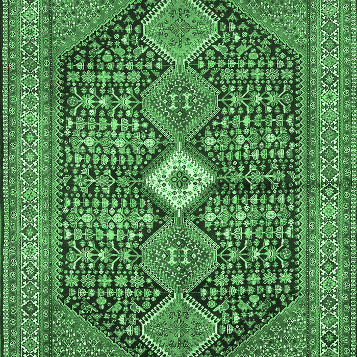 Machine Washable Persian Emerald Green Traditional Area Rugs, wshtr3213emgrn