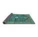 Sideview of Persian Turquoise Traditional Rug, tr3213turq