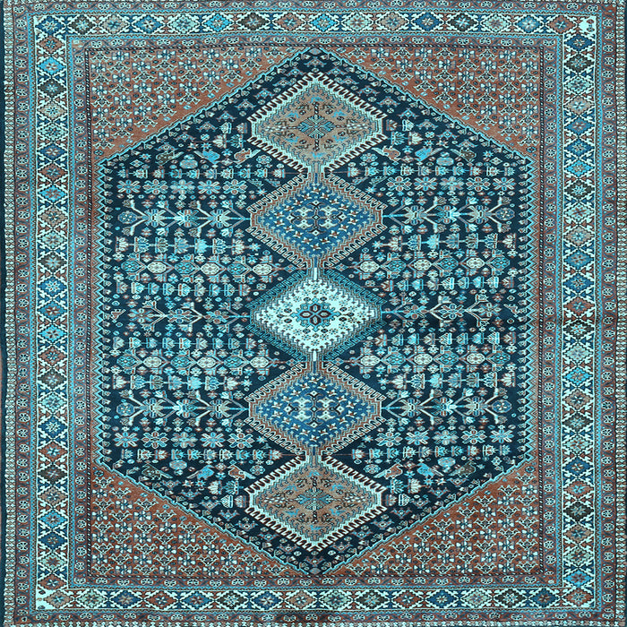 Square Machine Washable Persian Light Blue Traditional Rug, wshtr3213lblu