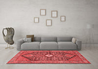 Machine Washable Persian Red Traditional Rug, wshtr3213red