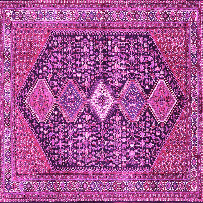 Square Persian Pink Traditional Rug, tr3213pnk