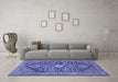 Machine Washable Persian Blue Traditional Rug in a Living Room, wshtr3213blu