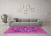 Machine Washable Persian Pink Traditional Rug in a Living Room, wshtr3213pnk