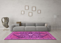 Machine Washable Persian Pink Traditional Rug, wshtr3213pnk