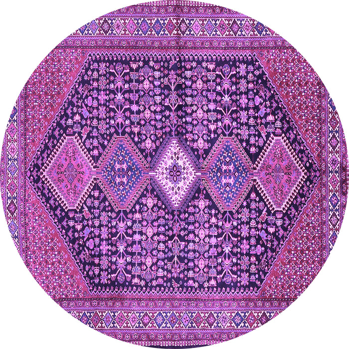 Round Persian Purple Traditional Rug, tr3213pur