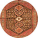 Square Persian Orange Traditional Rug, tr3213org
