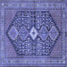 Square Persian Blue Traditional Rug, tr3213blu