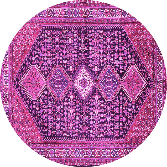 Round Persian Pink Traditional Rug, tr3213pnk