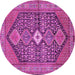Round Persian Pink Traditional Rug, tr3213pnk