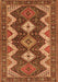 Serging Thickness of Machine Washable Persian Orange Traditional Area Rugs, wshtr3214org